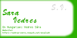 sara vedres business card
